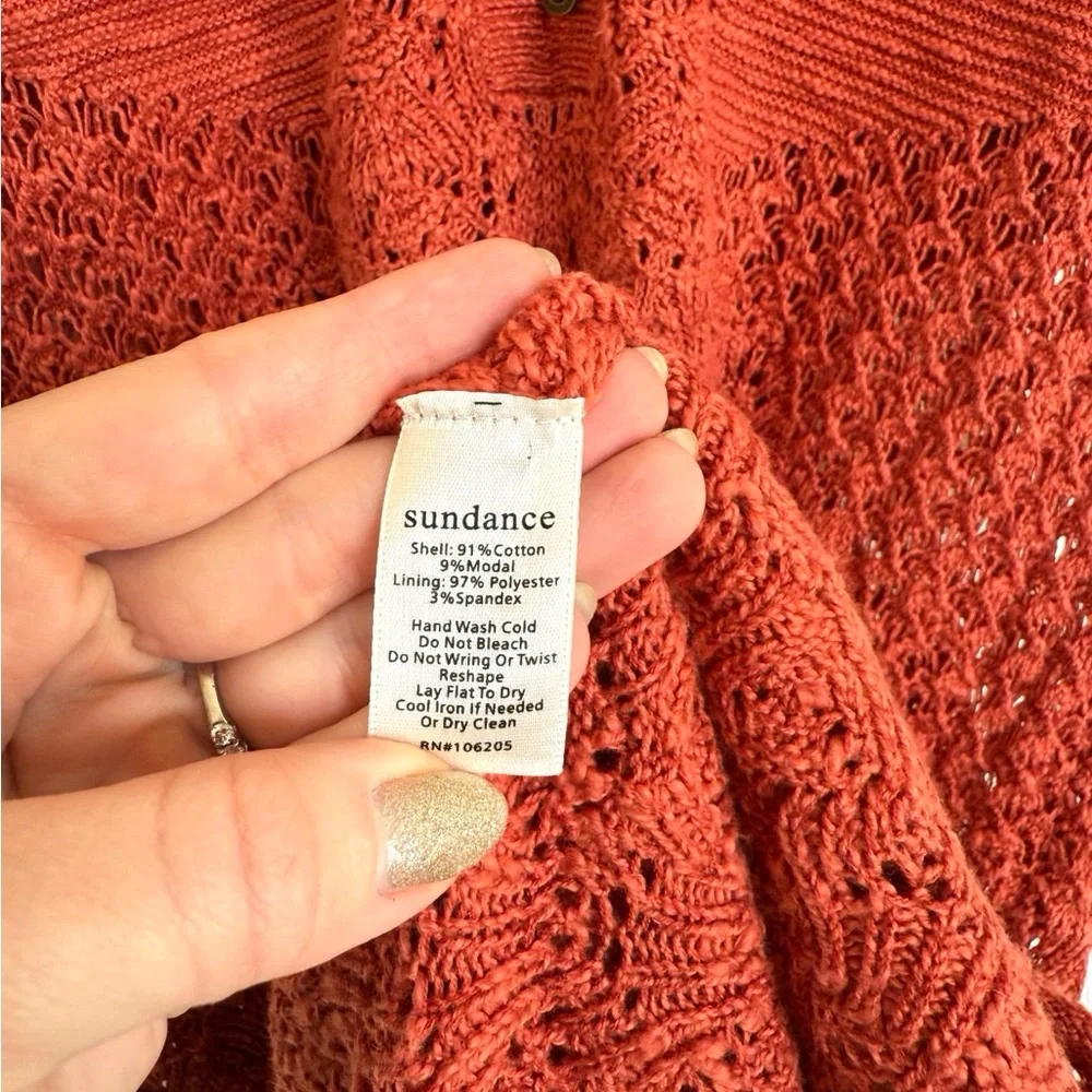 Sundance Burnt Orange Red Knit Midi Dress Size Large L - Picture 4 of 7